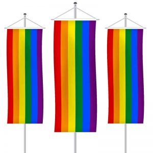 Regenbogenfahne als Bannerfahne